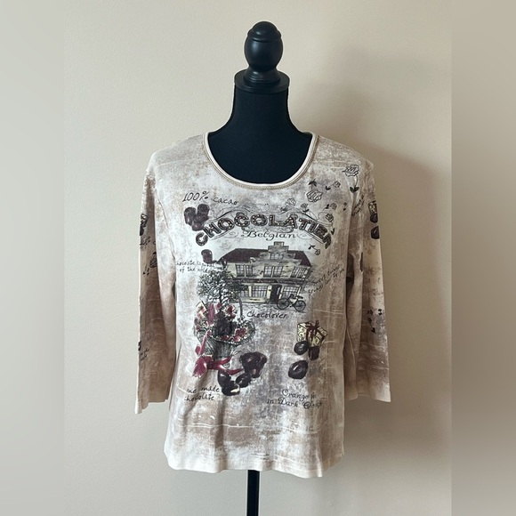 Cactus Vintage Chocolate Top-Size Medium - Picture 1 of 6